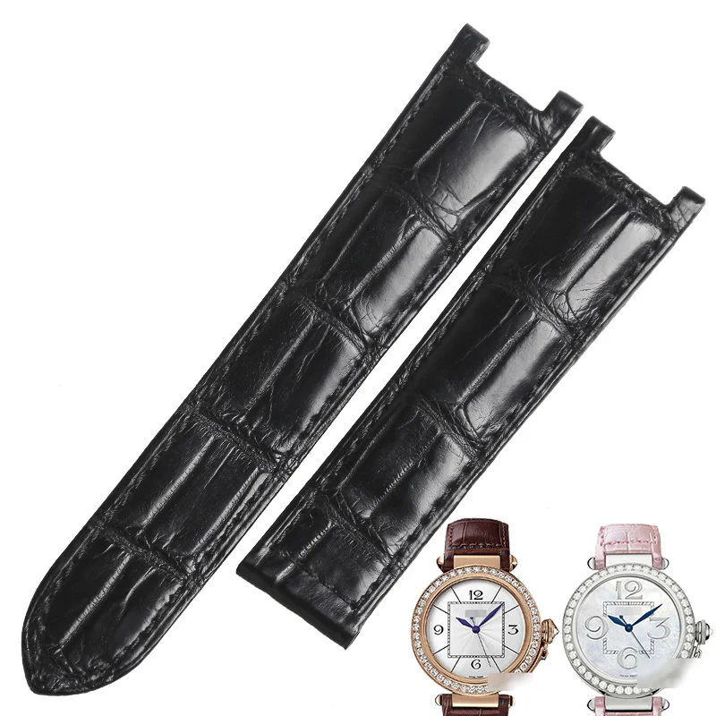 WENTULA Ремешки для наручных часов для PASHA DE CARTIER W3109151 W3018651 кожа аллигатора/крокодиловая кожа натуральная кожа ремешок для часов