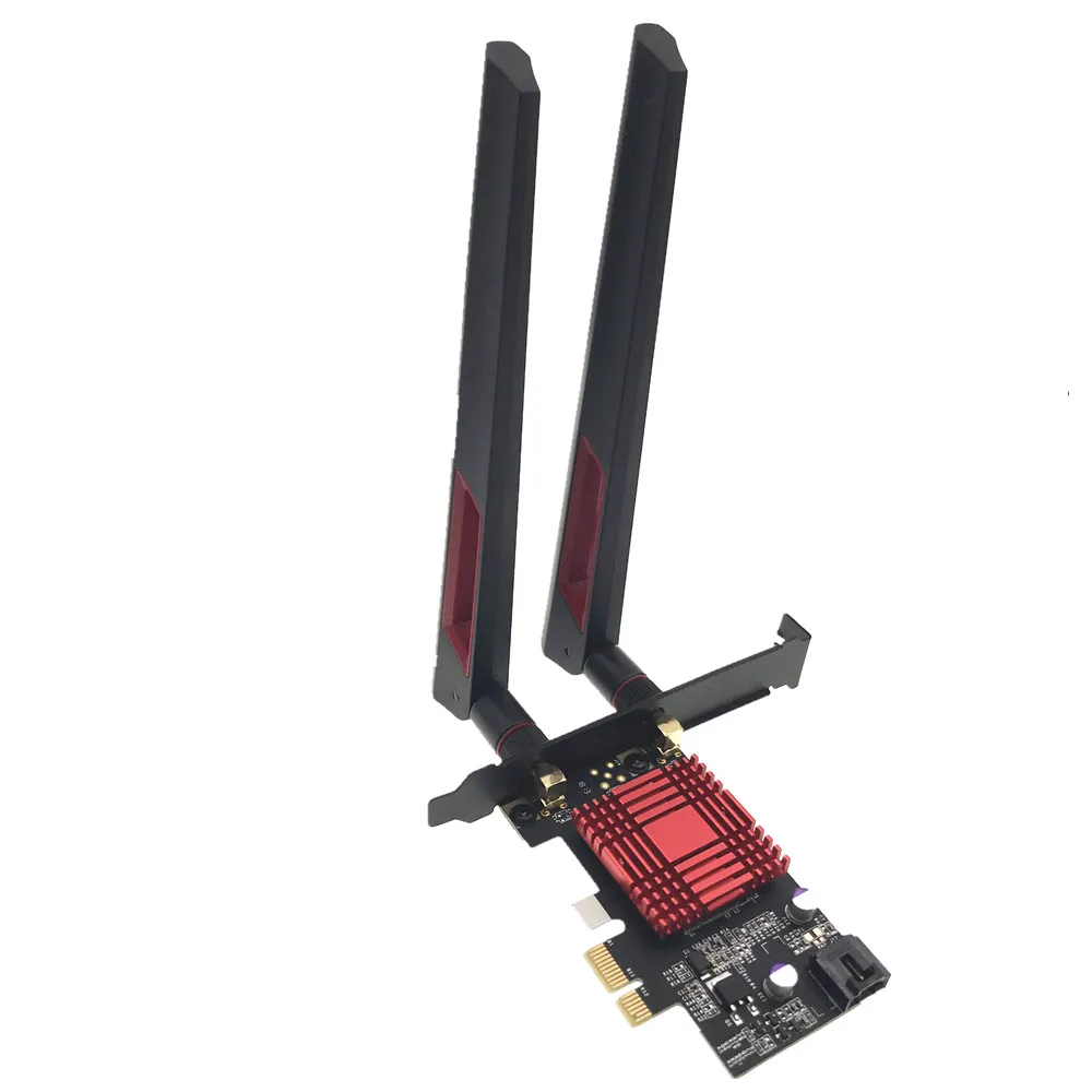 Настольный двухдиапазонный адаптер Intel AX200 2400 Мбит/с PCI E 1X ASUS 2T2R AC88U для антенны
