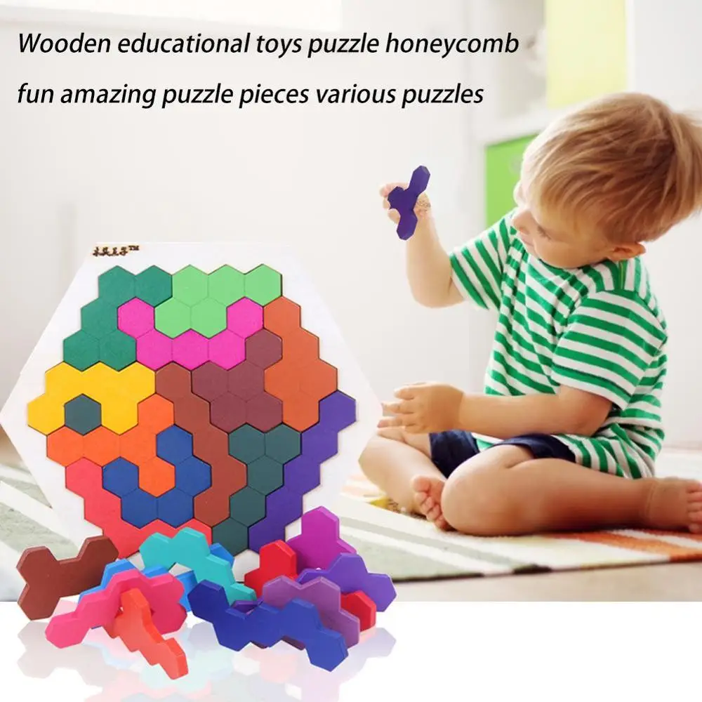 

Wooden Puzzle Children's Toys Honeycomb Puzzles Fun Variety Puzzle Baby Intelligence Development Training Puzzle Birthday Gift