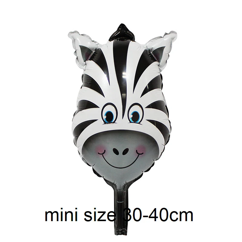1pc animal zebra balloon children toys mini size 30-40cm head foil balloons for happy birthday | Дом и сад