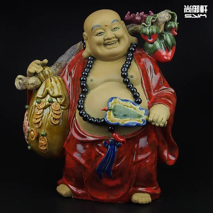 

В стиле кукол Shiwan boutique master там Cai Maitreya Buddha 3 старшие глазурованные керамические ремесла богатые украшения Zhaocai