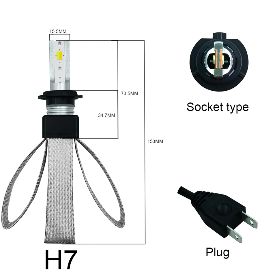 Из 2 предметов H7 светодиодный H4 фар автомобиля H11 9005 9006 H1 120W 19200LM яркий светодиодный лампы 3000 К 4300 6000 К авто светодиодный фары 12 V 24 V