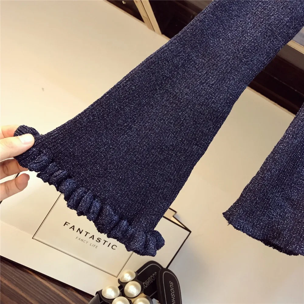 Женский твидовый комплект из 2 предметов вязаный свитер с открытыми плечами и