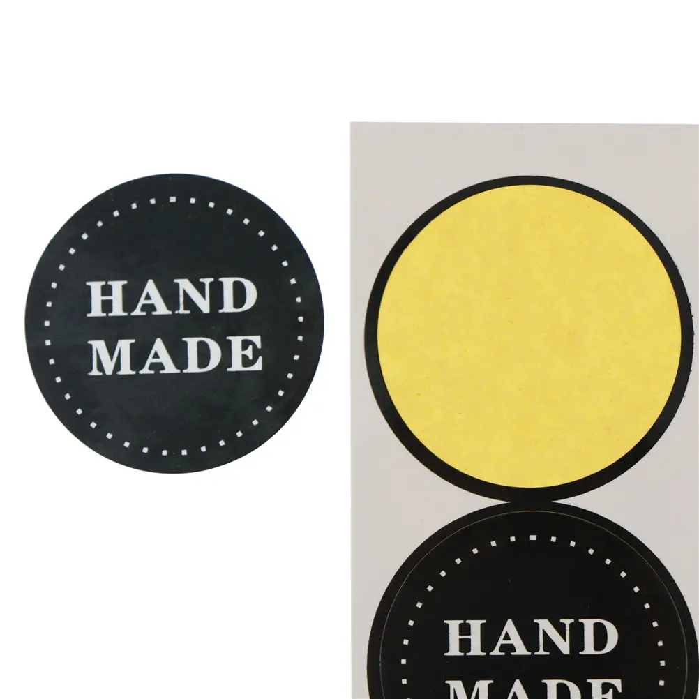 

10sheet(80pcs) Kraft Seal Label Sticker Thank You Circle Point Stickers for gift box black Handmade Sticker
