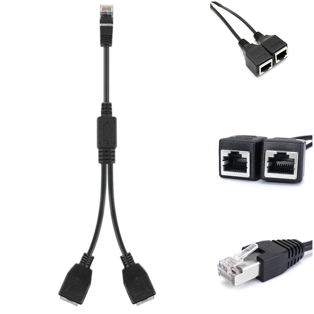 RJ45 Y адаптер сетевой сплиттер стабильная передача Cat5 простой в использовании LAN