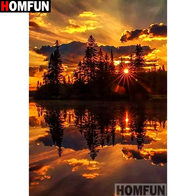 

Алмазная живопись HOMFUN A13114 «Закатывающееся дерево», картина с полными квадратными/круглыми стразами 5D, вышивка крестиком, домашний декор, по...