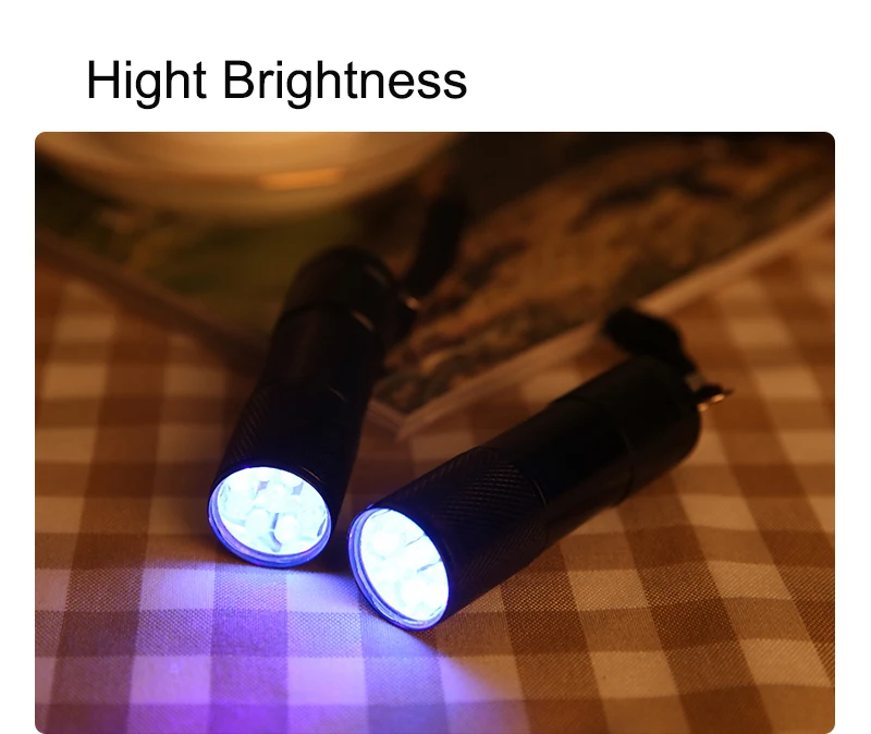 Мини-фонарик Blacklight маркер с невидимыми чернилами 9 светодиодов ультрафиолетовый
