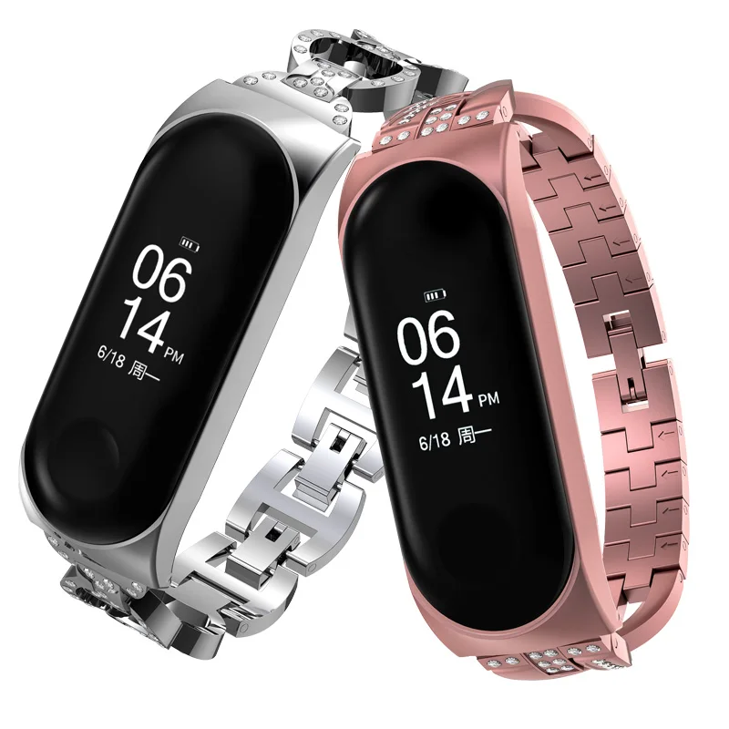 Ремешок для Xiaomi mi Band 3 наручный металлический Безвинтовой браслет mi Band 3 браслет из нержавеющей стали mi band 3 браслеты Pulseira mi Band 3 ремешок