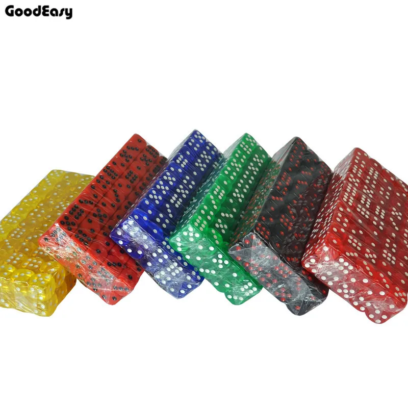 

16mm Black Dice Set Acrylic Casino Digital Polyhedral Six Sided Spot Fun Board game Dice D&D RPG Games Party Gambling Game Dices