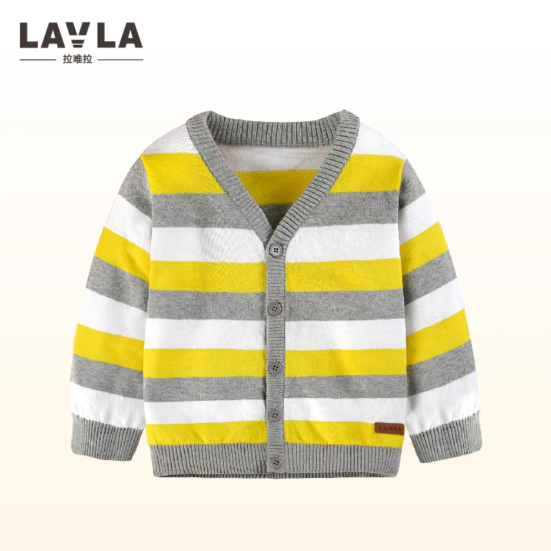 Lavla/2018 Брендовая детская вязать кардиган Kids 100% хлопок полосатый свитер для