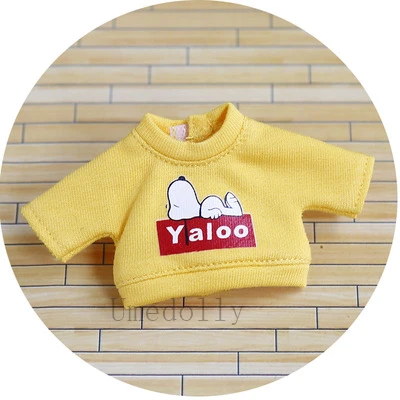 Yellow 1 шт. Obitsu 11 кукла Повседневная футболка или брюки Одежда для OB11 Кукла Одежда Аксессуары - Цвет: Yellow