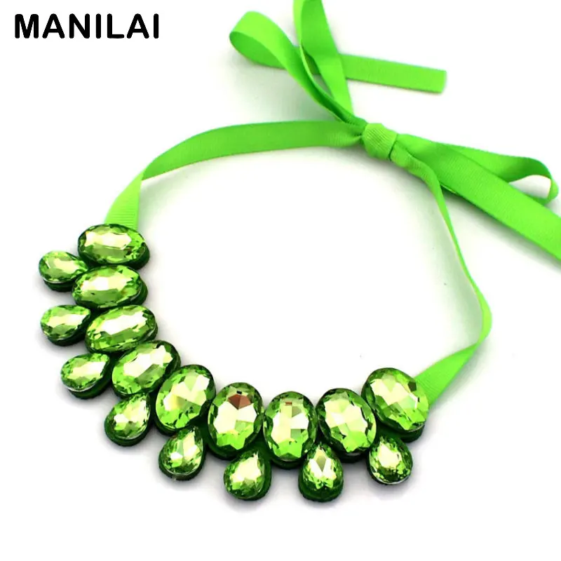 Ожерелье с кристаллом из стекла для женщин ожерелье нагрудником 5 видов цветов