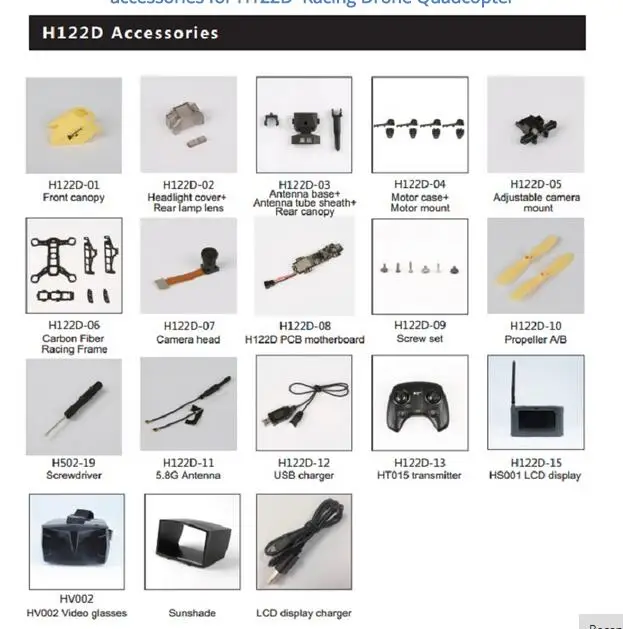 Оригинальные запчасти Hubsan H122D X4 STORM пропеллеры лопасти и двигатель батарея пульт