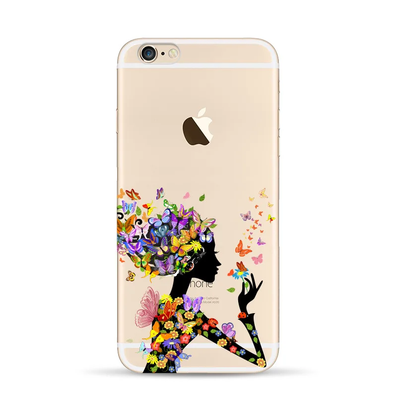 2017 Новый чехол для телефона с рисунком iPhone 4 4S 6 6S 5 5S SE красивой девушки цветочным