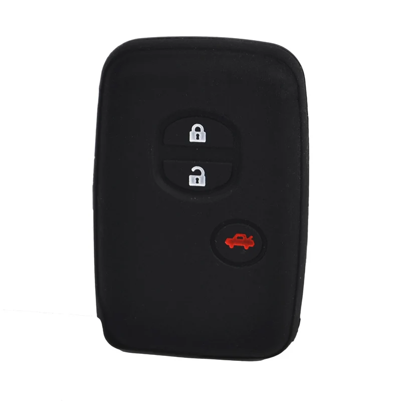 Чехол для дистанционного ключа, чехол для Toyota Yaris Avensis Land Cruiser Camry Highlander Crown Prado Prius Vitz Aqua Silicone - Название цвета: Black