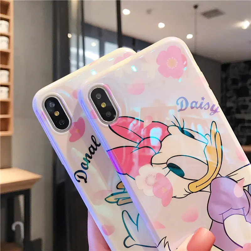 Для iPhone XS max Милая принцесса Русалка Алиса мультфильм Минни Дейзи кот Мягкий чехол для iPhone 8 plus X XR 7 7 plus 6 S 6 P чехол+ ремешок