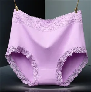 light purple 620 LeafMeiry нижнее белье с высокой талией женские кружевные сексуальные трусики хлопковые женские трусы - Цвет: light purple