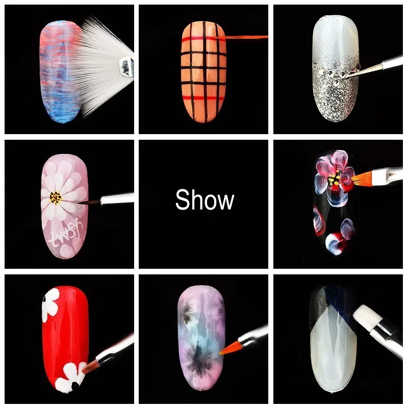 

1 Set Nail Art Design UV Gel Design Painting Dotting Drawing Pen Brush Set, Nail Art Brush, Nail Tools for Nail Salon DIY 15pcs