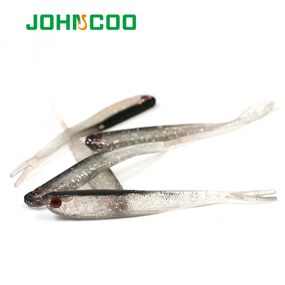 JOHNCOO новейшая Мягкая приманка для рыбалки 10 шт. 3D с глазками 2 3 г 6 силиконовые