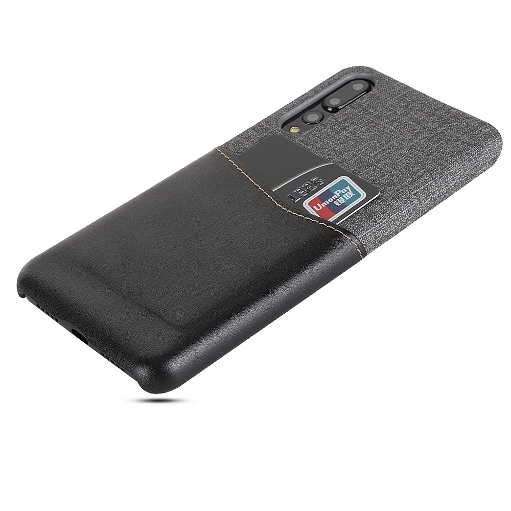 Case For Huawei P20 Fabric Splice High Grade PU Leather With Card Slot Shockproof Cover for Pro Fundas Coque |