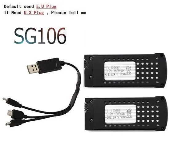 3 в 1) 3,7 V 1600mAh литий-полимерный Батарея Зарядное устройство для SG106 RC геликоптер Дрон Квадрокоптер запасные Запчасти 3,7 v Перезаряжаемые Батарея - Цвет: Белый