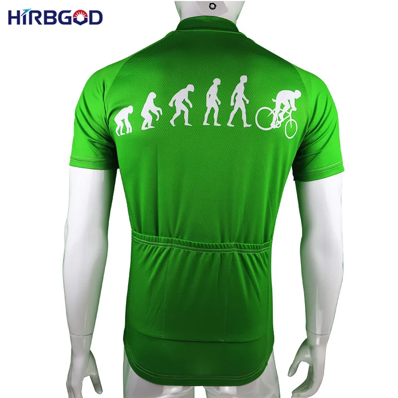 HIRBGOD мужские зеленый Evolution Велоспорт Джерси с коротким рукавом лето Дорога Спорт