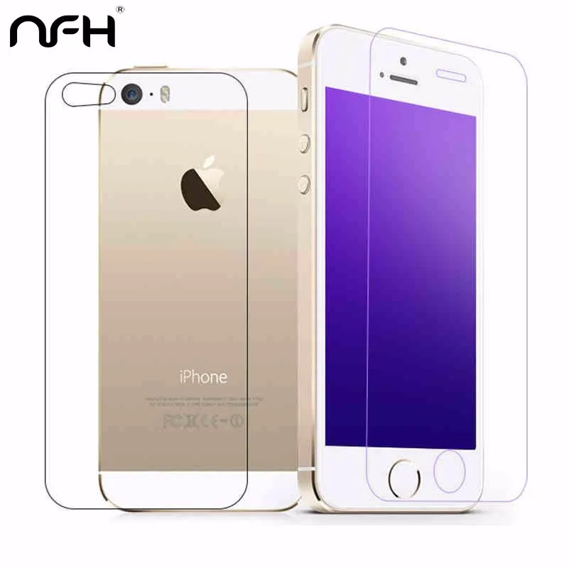 NFH 2 шт. [передняя + задняя] задняя панель из закаленного стекла для iPhone 5 5S 6 s 7 plus 4