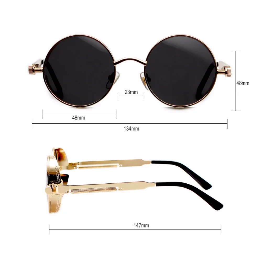 GY УЛИТКА Поляризованные Стимпанк Солнцезащитные Очки Мужчины Женщины Круглый