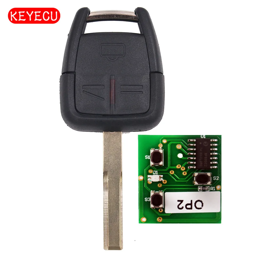 Keyecu дистанционный ключ брелок от машины 3 кнопки 433 92 МГц ID40 для Opel Vauxhall GM #24424728 HU43