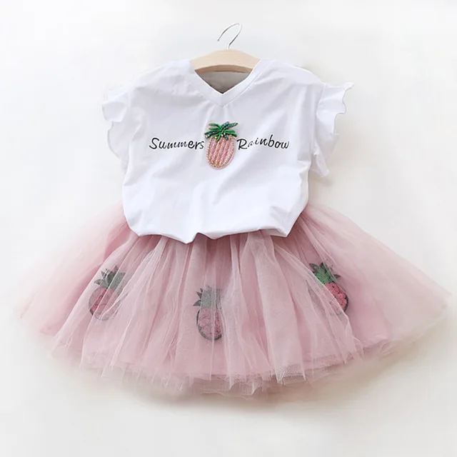 Pink Весенне-летняя одежда для маленьких девочек; комплекты из 2 предметов; детская одежда для девочек; Спортивный костюм для девочек; комплекты одежды; одежда для детей - Цвет: Pink