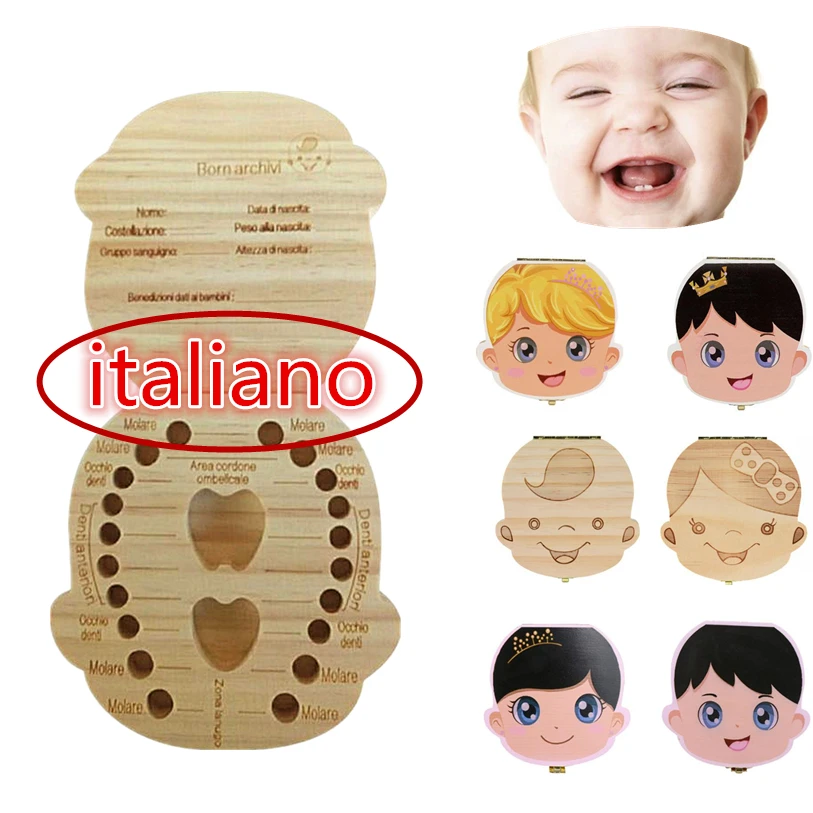 Высокое качество Итальянская деревянная коробка для зубов детская одежда