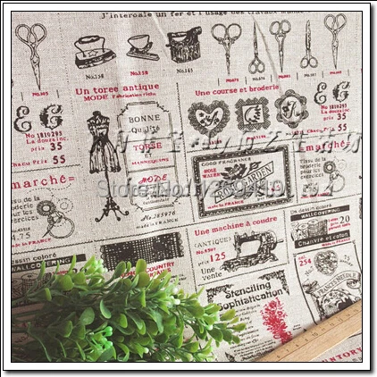 140*50CM High quality Retro Stamp Cotton Linen fabric telas DIY patchwork Doll cloth Sewing tablecloth curtain textile Tecido | Дом и сад