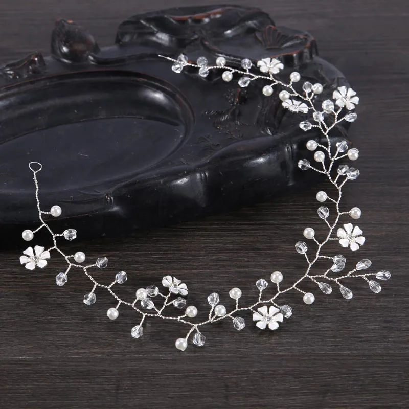 Женская трикотажная тиара с жемчужинами и кристаллами|wedding bridal|tiara crowncrown tiara |