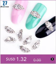 10 шт./Партия DIY Drop White Rhinestone Дизайн ногтей украшения серебряный сплав для маникюра аксессуары ногтевые украшения TN2013