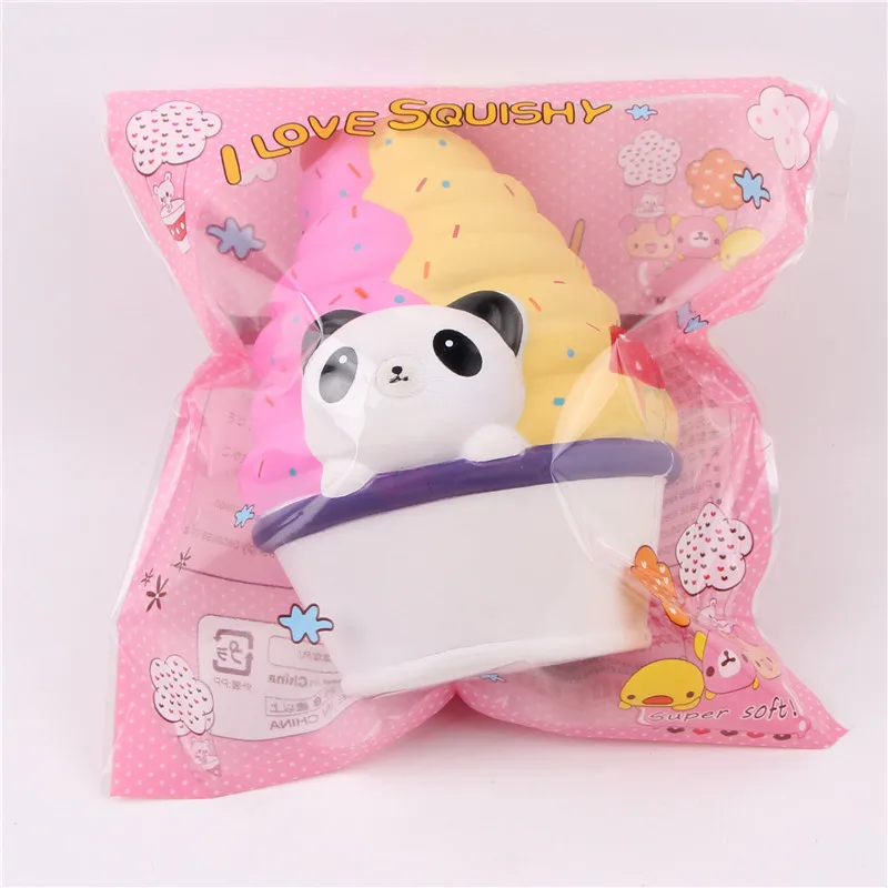 Бесплатная доставка 1 шт. Squishies игрушки милые панды Мороженое Мягкие медленный