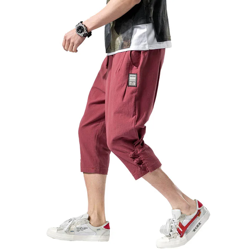 

2019 Men Baggy Cross Pants Male Elastic Waist Calf Length Harem Pants Men Casual Hip Hop Trousers Drop Shipping ABZ342