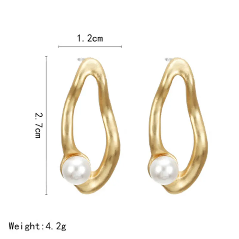 New Female Vintage Irregular Freshwater Pearl Dangle Earrings for Women Geometric Drop Earring DIY Wedding Party Jewelry Gift | Украшения и