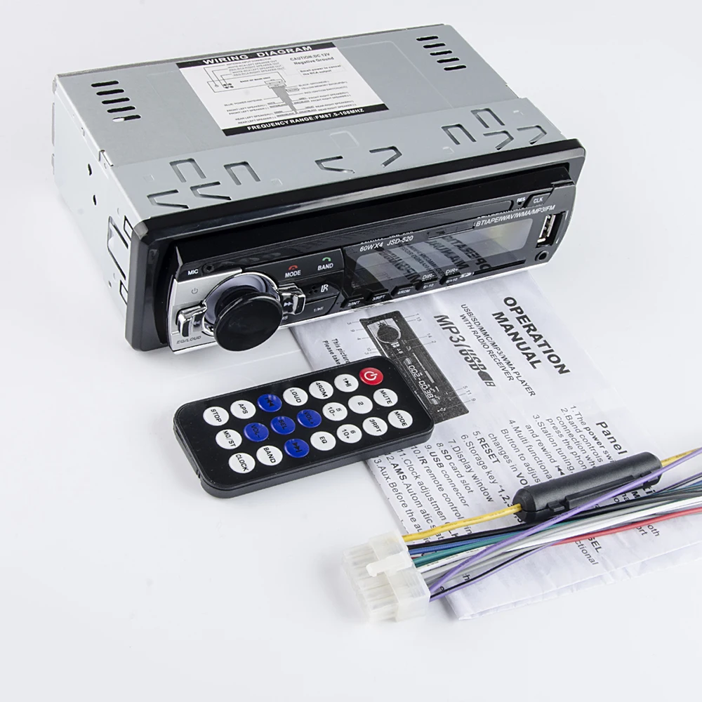Viecar Автомагнитола 1 Din MP3 плеер FM аудио музыка USB SD цифровой Bluetooth с в тире слот AUX вход