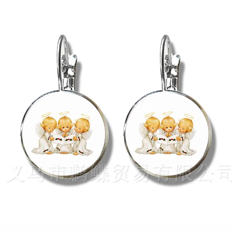 2018 новые рождественские серьги милые Мультяшные посеребренные серьги-гвоздики