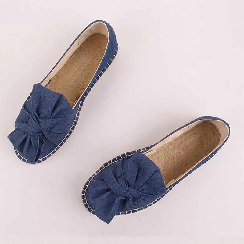 Модные Повседневные эспадрильи в этническом стиле джинсовая обувь на плоской