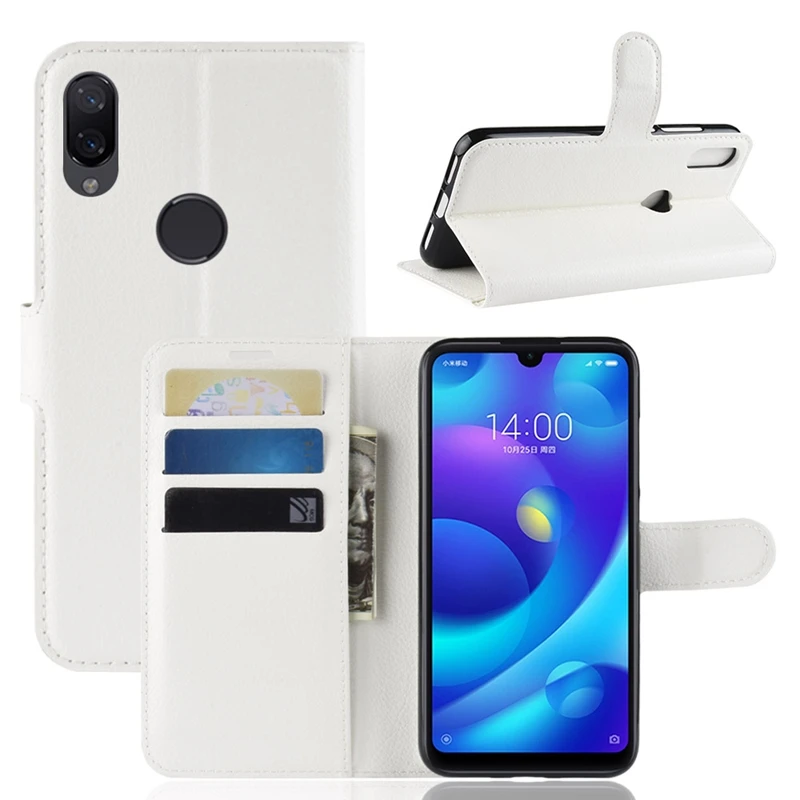 Чехол для Xiaomi mi Play, 4 ГБ, 64 ГБ, кошелек, задняя крышка-книжка, mi Play, флип-чехол из искусственной кожи, чехлы для телефонов, 5,84 дюймов, чехол-бампер с подставкой, s - Цвет: White
