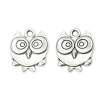 10pcs antique silver plated bird owl charms pendants for bracelet necklace jewelry making diy handmade craft 17x15mm