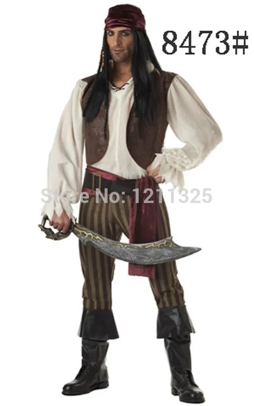 

Freepp Captain Pirates Caribbean Jack Sparrow Pirate fantasia Adult Cosplay Fancy Dress Carnival Halloween Cosplay Costume ML XL