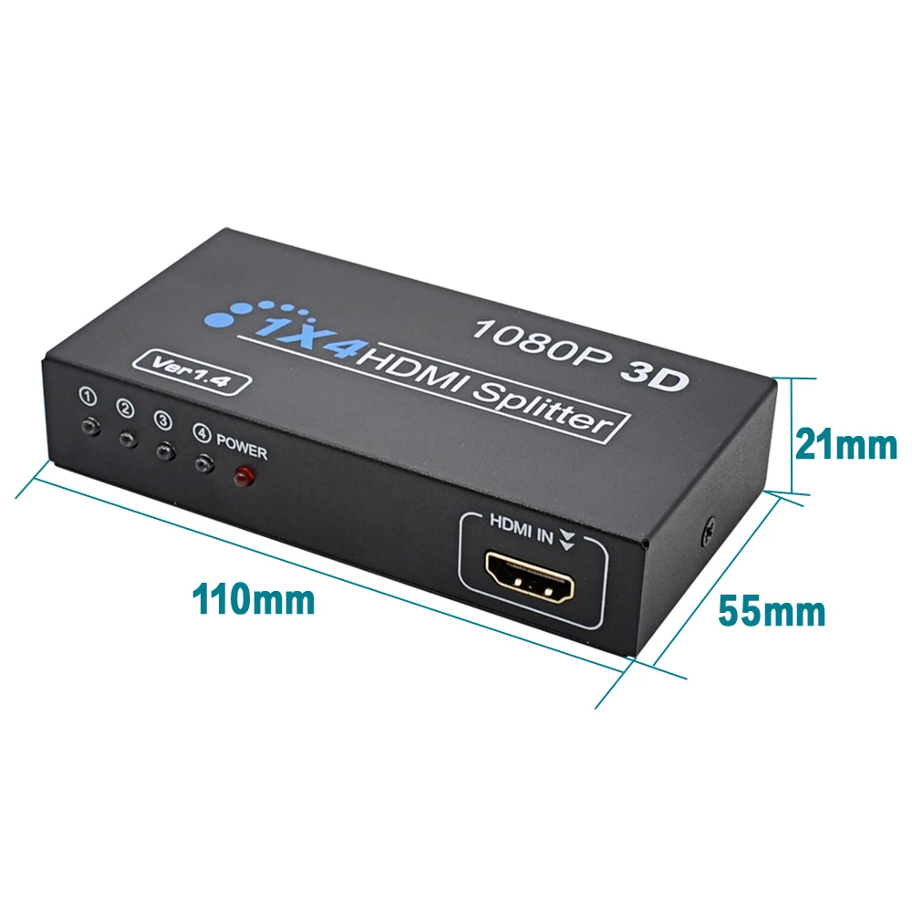 CHIPAL HD 1080P 1X4 для HDMI переключатель 1 в 4 выхода HDCP разделитель 3D порта концентратор