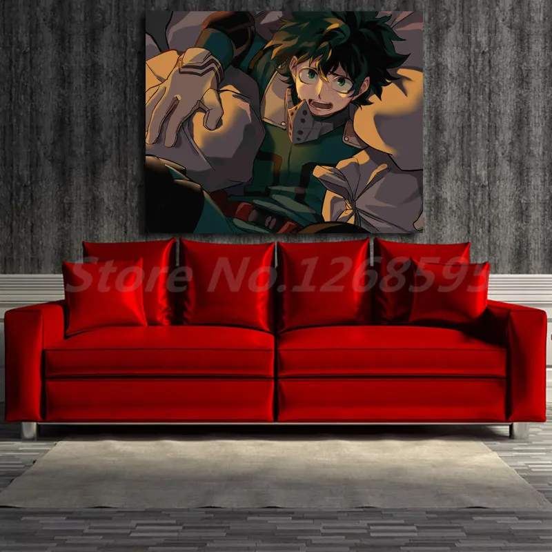 Izuku Midoriya My Hero academic боятся аниме мальчик обои художественный холст постер Картина
