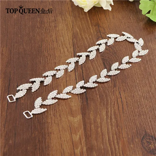 only applique 45cm TOPQUEEN, S198-S, свадебный пояс, свадебные пояса, Стразы для свадебного пояса, вечернее платье, пояс, женские Стразы, ремни для свадебного платья - Цвет: only applique 45cm