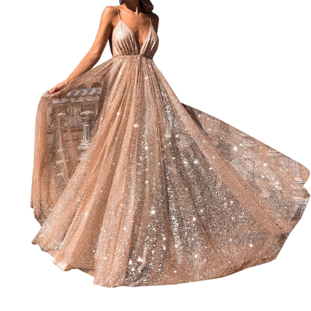 Сексуальное платье на бретельках с v образным вырезом макси женское кружевное