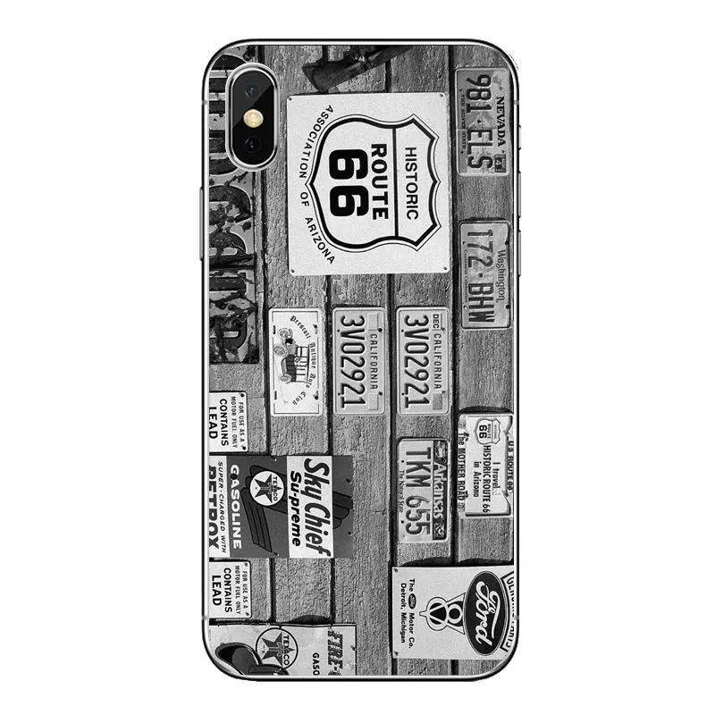 Transparent TPU Bag Case For Huawei Honor 8 8C 8X 9 10 7A 7C Mate 20 Lite Pro P Smart Plus USA Route 66 Automotive motorcycle |