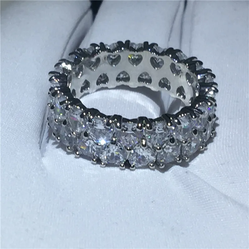 Сердце Форма кольцо 925 серебро обручальное кольца для женщин AAAAA Циркон cz