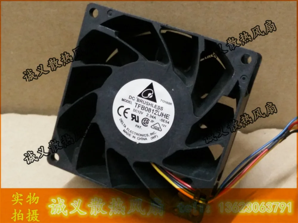 Бесплатная доставка Для Delta TFB0812UHE 5E54 DC 12V 2.34A 4 проводной разъем 90 мм 80x80x38 серверный